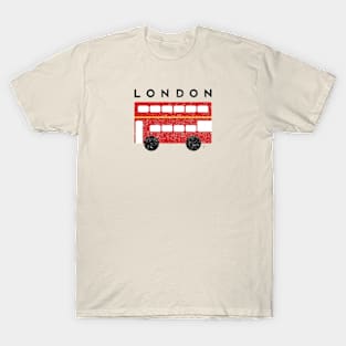 London 2 Double Decker Red Bus T-Shirt